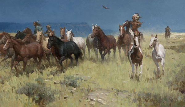 "Plunder of Many Horses" Z. S. Liang Masterwork Giclee Canvas